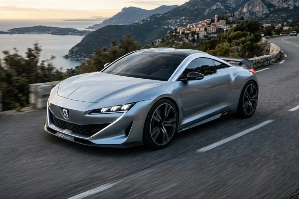 Peugeot RCZ Vision elétrico conceito com teto double bubble e motor de 500 cv